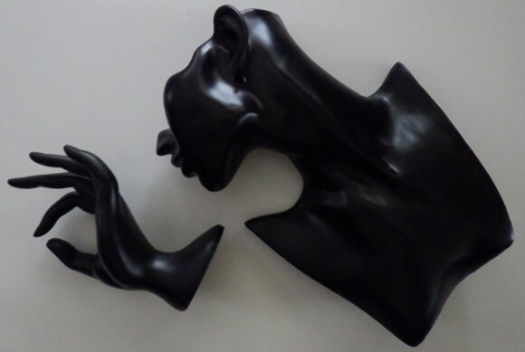 Mannequins Jewelry Display Stands Holders Half Face Bust & OK Hand Black Resin - Picture 1 of 9